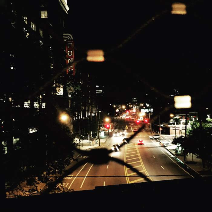 Ponce de Leon Avenue - Bank of America Building in the background and Ponce City Market to the left.